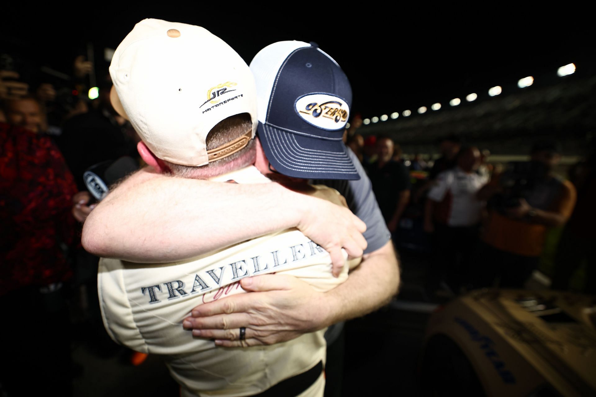 Dale Earnhardt Jr. with Justin Allgaier after the Daytona 500 qualifying. Source: Getty
